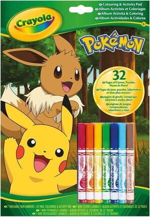 CRAYOLA LIBRO ACTIVIDADES POKEMON + 7 ROTULADORES