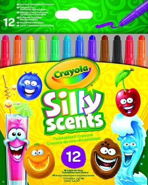 CRAYOLA 12 CERAS DE COLORES PERFUMADAS GIRA Y COLOREA