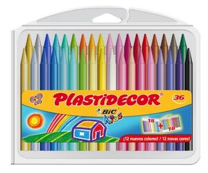 BIC KIDS CERAS 36 COLORES PLASTIDECOR 