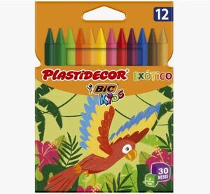BIC KIDS CERAS 12 COLORES PLASTIDECOR EXÓTICOS