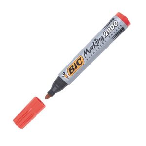 BIC ROTULADOR PERMANENTE 2000 PUNTA CÓNICA ROJO