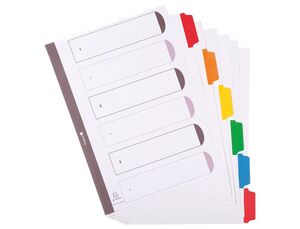 EXACOMPTA SEPARADOR A4 ÍNDICE 6 COLORES CARTULINA