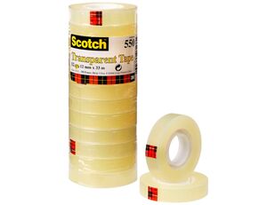 SCOTCH CINTA ADHESIVA 550 TRANSPARENTE 12MM. X 33M. 12 UNDS.