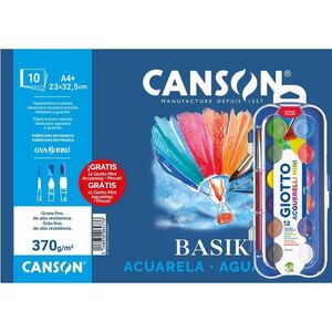 CANSON BLOC ACUARELA A4 BASIK 370GR. 10 HOJAS + MINI ACUARELA