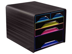 CEP FICHERO CAJONES SOBREMESA 5 CAJONES MIXTOS NEGRO / MULTICOLOR
