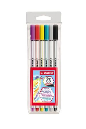 STABILO ROTULADOR 68 BRUSH 6 COLORES