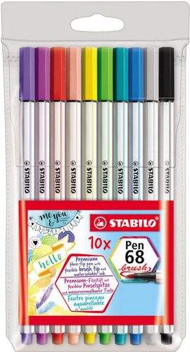 STABILO ROTULADOR 68 BRUSH 10 COLORES