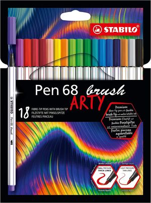 STABILO PEN 68 BRUSH ARTY ROTULADORES 18 COLORES