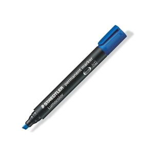 STAEDTLER 350 ROTULADOR PERMANENTE BISELADO LUMOCOLOR AZUL