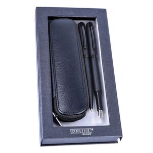 BOLÍGRAFO Y PLUMA ONLINE ELEGANZA BLACK STYLE + ESTUCHE CUERO