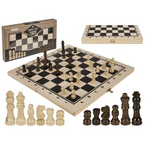 JUEGO AJEDREZ MADERA PLEGABLE