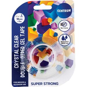 CENTRUM CINTA ADHESIVA GEL DOBLE CARA 18MM. X 1M. TRANSPARTENTE