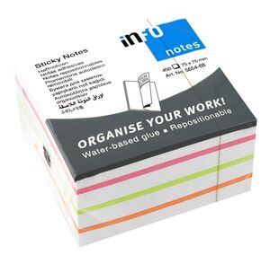 INFO CUBO NOTAS ADHESIVAS 75 X 75MM. 450 HOJAS