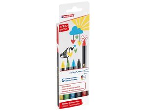 EDDING 1200 SET 5 ROTULADORES GLITTER COLORES BÁSICOS
