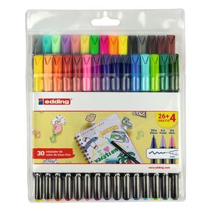 EDDING 1200 ROTULADORES 26 + 4 COLORES BÁSICOS - NEÓN - PASTEL