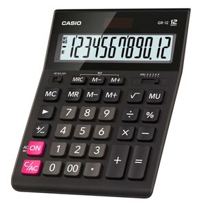 CASIO CALCULADORA GR-12 NEGRA 12 DÍGITOS