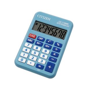 CITIZEN CALCULADORA BOLSILLO LC-110 CELESTE