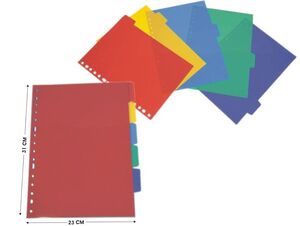 YES SEPARADOR ÍNDICE 5 COLORES POLIPROPILENO