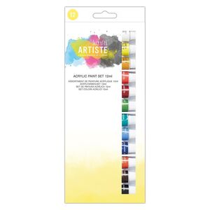 DOCRAFTS SET DE PINTURAS ACRÍLICAS 12 COLORES