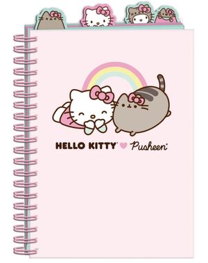 LIBRETA CLASIFICADORA A5 HELLO KITTY & PUSHEEN THE CAT