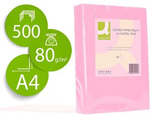 Q-CONNECT PAPEL A4 500 HOJAS ROSA