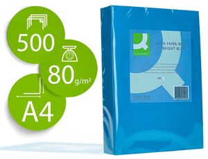 Q-CONNECT PAPEL A4 500 HOJAS AZUL INTENSO