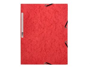 Q-CONNECT CARPETA FOLIO GOMAS CARTÓN SIMIL-PRESPAN ROJO
