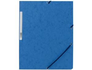 Q-CONNECT CARPETA FOLIO GOMAS CARTÓN SIMIL-PRESPAN AZUL