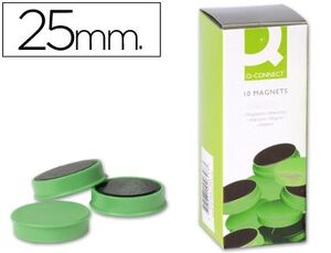 Q-CONNECT IMANES 25MM. VERDE 10 UNDS.