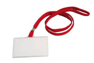 Q-CONNECT IDENTIFICADOR 94 X 60MM. CON CORDÓN ROJO