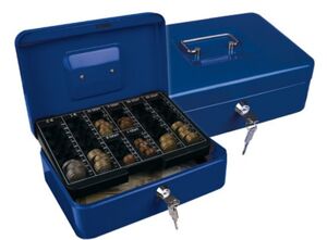 Q-CONNECT CAJA DE CAUDALES AZUL