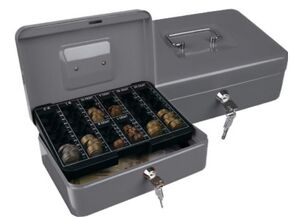 Q-CONNECT CAJA DE CAUDALES GRIS
