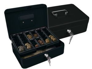 Q-CONNECT CAJA DE CAUDALES NEGRO