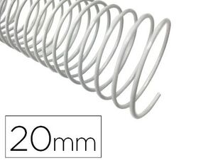 Q-CONNECT ESPIRAL 64 METÁLICA 20MM. 100 UNDS. BLANCO