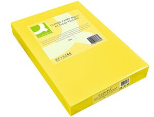 Q-CONNECT PAPEL A3 500 HOJAS AMARILLO NEÓN