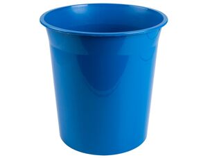 Q-CONNECT PAPELERA PLASTICO AZUL OPACO 13L.