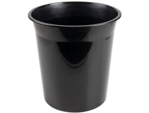 Q-CONNECT PAPELERA PLASTICO NEGRO OPACO 13L.