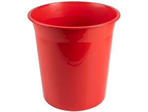 Q-CONNECT PAPELERA PLÁSTICO ROJO OPACO 13L.