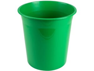 Q-CONNECT PAPELERA PLÁSTICO VERDE OPACO 13L.