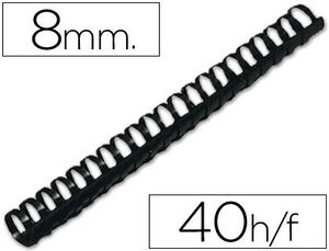 Q-CONNECT CANUTILLO PLÁSTICO NEGRO 8MM. 100 UNIDADES