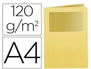 Q-CONNECT SUBCARPETA A4 VENTANA AMARILLO 50 UNDS.