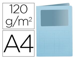 Q-CONNECT SUBCARPETA A4 VENTANA AZUL 50 UNDS.