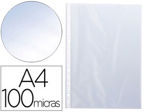 Q-CONNECT FUNDA A4 MULTITALADRO CRISTAL 100MC PACK 100 UNDS.