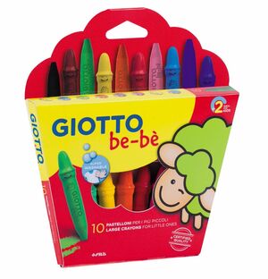 GIOTTO BE-BÉ SUPER CERAS 10 COLORES + SACAPUNTAS