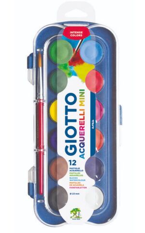 GIOTTO ESTUCHE ACUARELAS 12 COLORES 23MM.