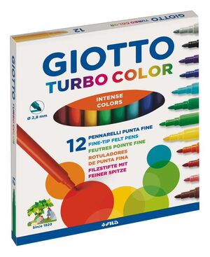 GIOTTO ROTULADORES 12 COLORES TURBO COLOR