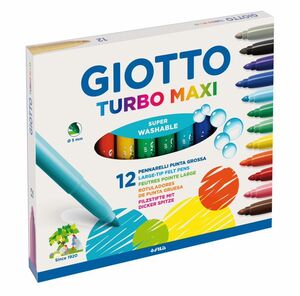 GIOTTO ROTULADORES 12 COLORES TURBO MAXI