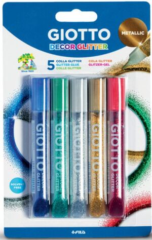 GIOTTO METALLIC GLITTER 5 COLORES