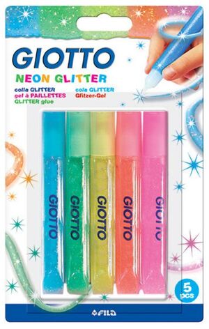 GIOTTO NEON GLITTER 5 COLORES