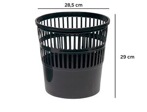 Q-CONNECT PAPELERA PLÁSTICO NEGRO REJILLA 15L.